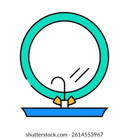 mirror bathroom interior line icon vector. mirror bathroom interior sign. isolated symbol illustration