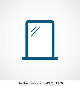 Mirror Blue Flat Icon On White Background