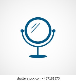 Mirror Blue Flat Icon On White Background