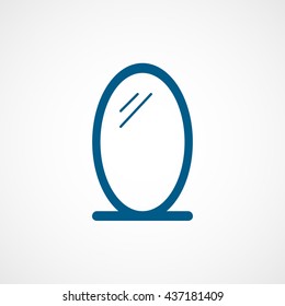 Mirror Blue Flat Icon On White Background