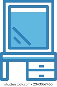 Mirror Blue Icon - Single Icon, Vector