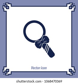 Mirror with bow, vector icon