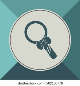 Mirror with bow, vector icon