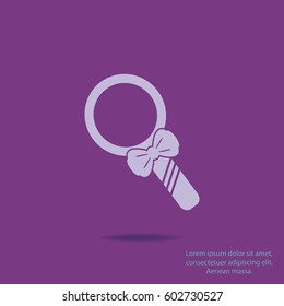 Mirror with bow, vector icon