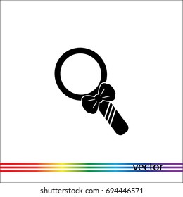 Mirror with bow, vector icon