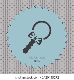 Mirror with bow, vector icon, web design element