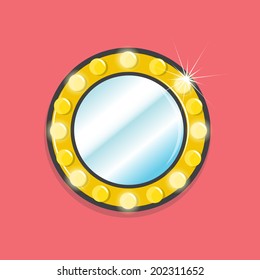 Mirror with bulbs - vector 