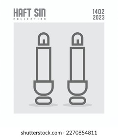 mirror and candle on the Haft Sin table means that the year ahead should be completed without lies. A candle is a symbol of light. happy nowruz. Candle Icon of haft sin. Iranian new year