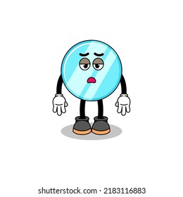 mirror cartoon with fatigue gesture , character design