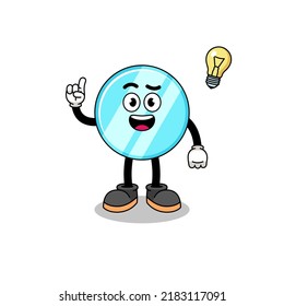 mirror cartoon with get an idea pose , character design
