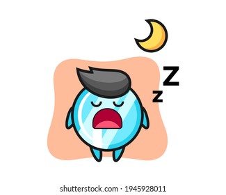 Mirror character illustration sleeping at night, cute style design for t shirt, sticker, logo element