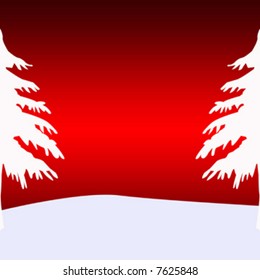 Mirror Christmas Tree Vector on Red