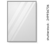 Mirror with chrome frame on the wall vector template.