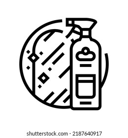 mirror cleaner detergent line icon vector. mirror cleaner detergent sign. isolated contour symbol black illustration