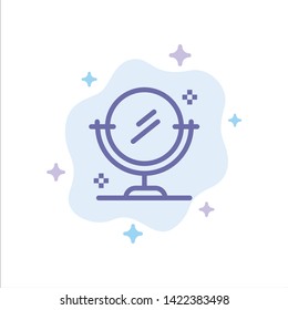 Mirror, Cleaning, Clean Blue Icon on Abstract Cloud Background