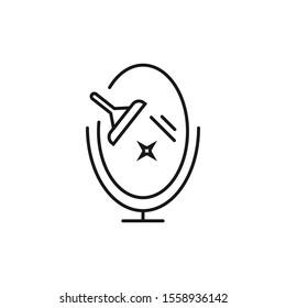 mirror cleaning - minimal line web icon. simple vector illustration. concept for infographic, website or app.