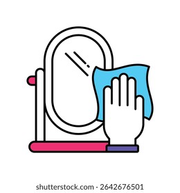 Mirror Cleaning Vector Filled outline illustration style icon. EPS 10 file 