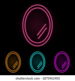 mirror color neon set. Simple thin line, outline vector of web icons for ui and ux, website or mobile application