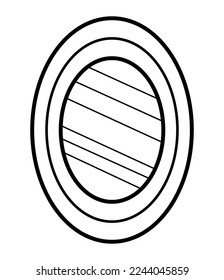 Espejo. Libro de colorear. Ilustración vectorial en blanco y negro.