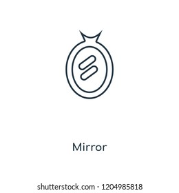 Mirror concept line icon. Linear Mirror concept outline symbol design. This simple element illustration can be used for web and mobile UI/UX.
