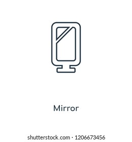 Mirror concept line icon. Linear Mirror concept outline symbol design. This simple element illustration can be used for web and mobile UI/UX.