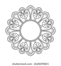 Mirror creativity mandala coloring book page. Easy Mandala Coloring Book Pages for Adults to Relax, Experiences Give Relief. Resizeable Vector File