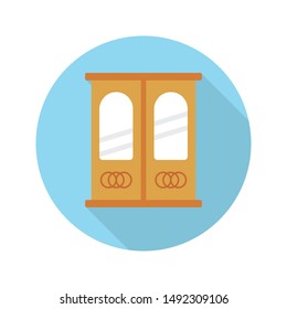 mirror cupboard glyph flat vector icon