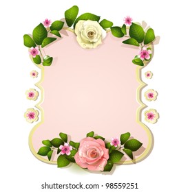 Mirror decorated with roses