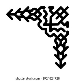 Spiegeldekoration Eckzeilensymbol Vektorgrafik. Eckzeichen für Spiegeldekoration. isoliertes Kontursymbol