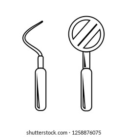 mirror and dentist's denture icon. Element of cyber security for mobile concept and web apps icon. Thin line icon for website design and development, app development