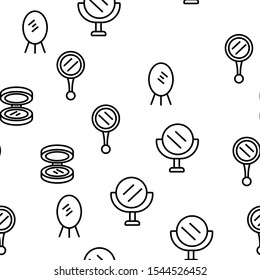 Mirror Different Form Vector Seamless Pattern Thin Line Illustration