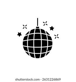 Spiegel Disco Ball Ikone Vektor. Partysymbol, Illustration