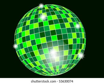 mirror disco ball reflect and twinkling in nightclub