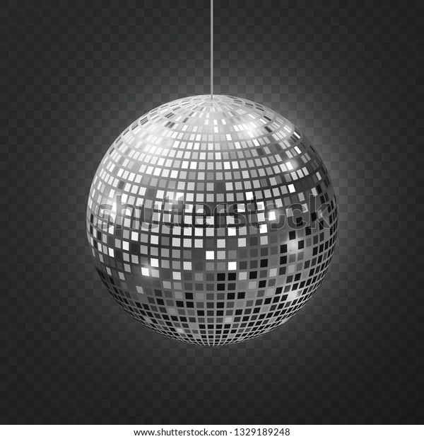 ミラーディスコボール 柔らかい反射玉ミラーディスコパーティー銀光輝装置レトロハロー光輝ミラーボールベクターイラスト のベクター画像素材 ロイヤリティフリー