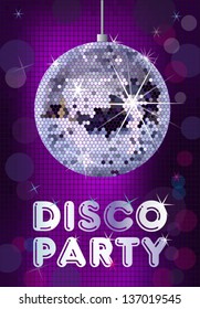 Mirror disco ball vector illustration.