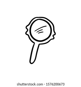 mirror doodle icon vector hand drawing 