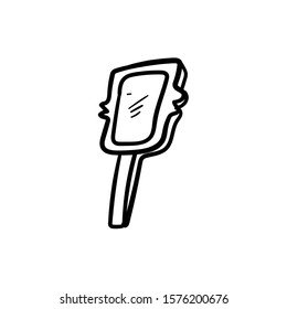 mirror doodle icon vector hand drawing 