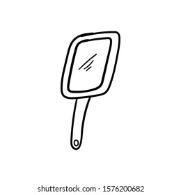 mirror doodle icon vector hand drawing 