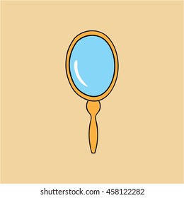 Mirror doodle vector icon on beige background