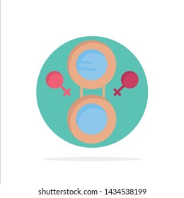 Mirror, Eight, Symbol Abstract Circle Background Flat color Icon