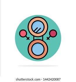 Mirror, Eight, Symbol Abstract Circle Background Flat color Icon