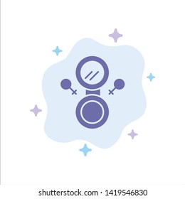 Mirror, Eight, Symbol Blue Icon on Abstract Cloud Background