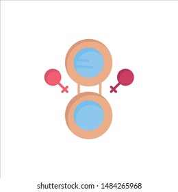 Mirror, Eight, Symbol  Flat Color Icon. Vector icon banner Template. Vector Icon Template background