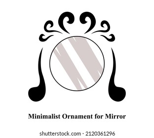 Mirror with ethnic ornamental frame, ornamental frame vector illustration 