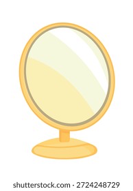 Espelho para rosto. Clipart de vetor plano, ilustração com plano de fundo isolado.