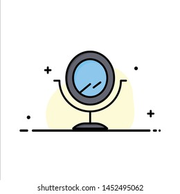 Mirror, Fashion  Business Flat Line Filled Icon Vector Banner Template