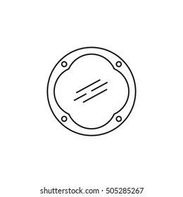 Mirror flat icon. High quality outline pictogram of element for bedroom's interior. Vector line illustration of mirror for web design or mobile app. Button and symbol for design visit card, logo.