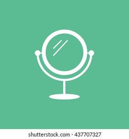 Mirror Flat Icon On Green Background