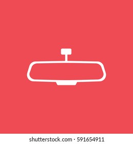 Mirror Flat Icon On Red Background