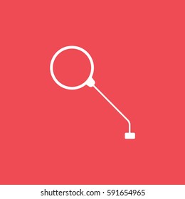 Mirror Flat Icon On Red Background